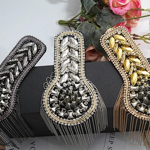 Hand made insect design sew on clothing hat bags accessories with cristal beads patches for clothing
