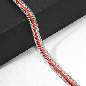 Kavatar Fashion Accessories Chain Beaded Hot Fix Rhinestone Trim For Garment