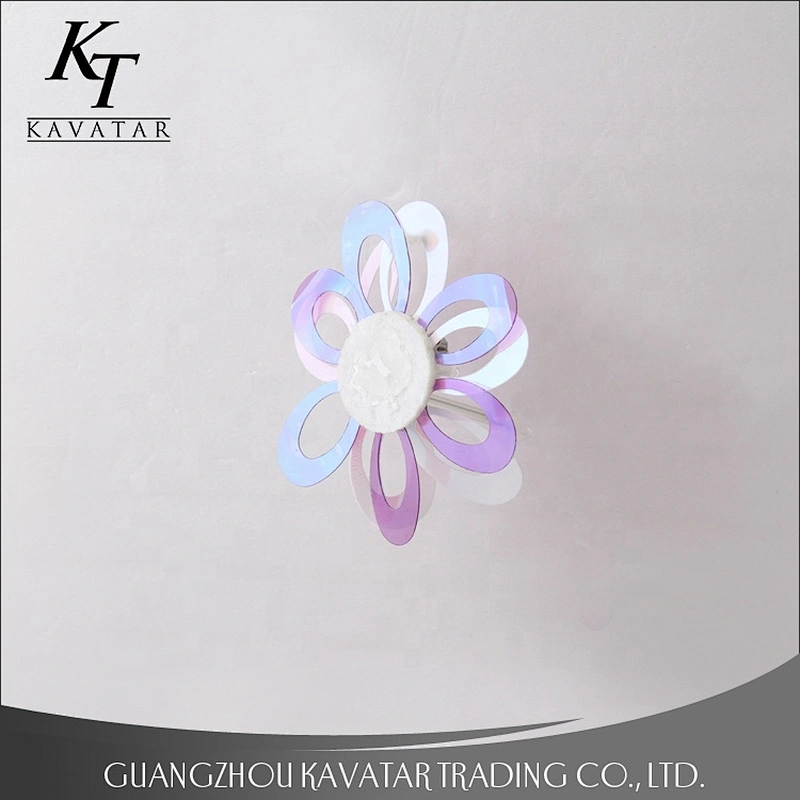 Kavatar Simply Sequin Rhinestone Beaded Applique Flower Patch