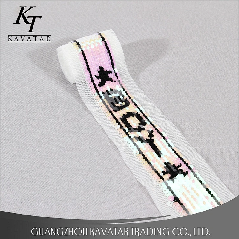 Custom Reversible Embroidery Sequin Lace Trim