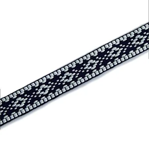 Wholesale ethnic jacquard ribbon trim,customized design embroidery ribbon tape for garment