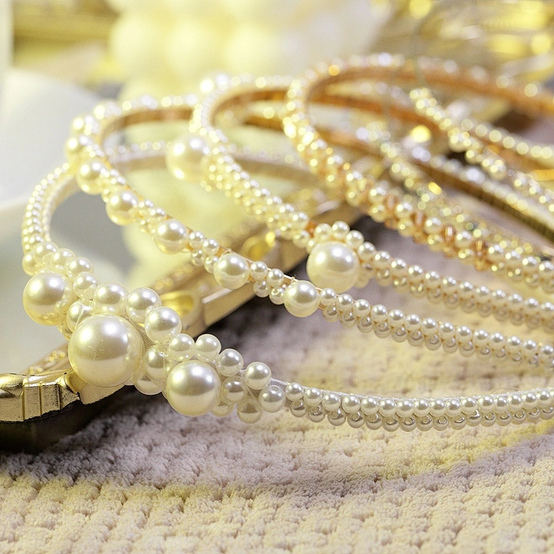 Fashion headbands 2020  Korean version of rhinestone pearl bow hairband  baroque headbands  girls headbands