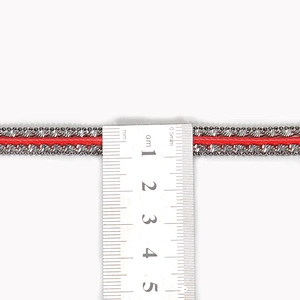 Custom Red Iron on Accessories Chained Rhinestone Heat Transfer Trim Ribbon