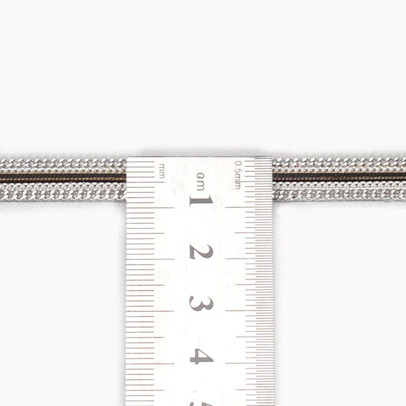 Decorative Accessories Chain Edged Hotfix Adhesive Rhinestone Trims with Black Braided Ribbon