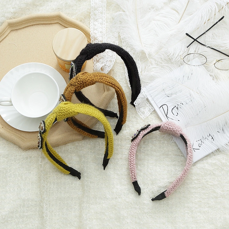 winter letter bead hair rhinestone hairband for girls fashion hair accessories designer women knitting headbands crochet pattern