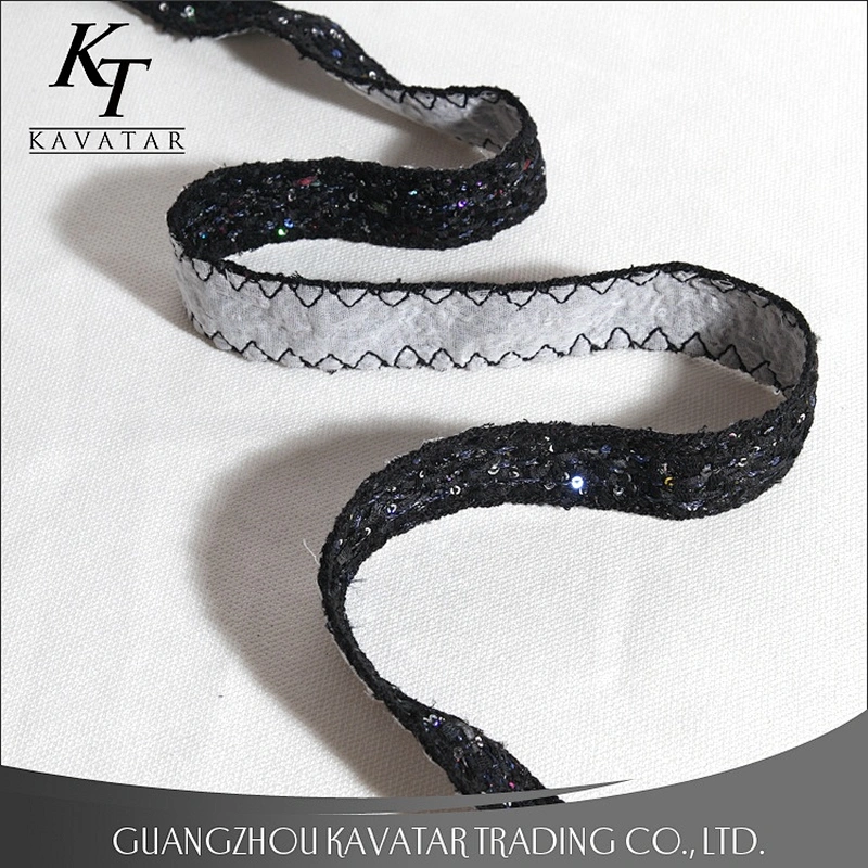 Good quality Black Polyester Knitted Ribbon Grosgrain Tape For Clothing