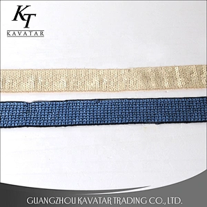 Hot sale width 4cm embroidery sequin trimmings ribbon for clothes