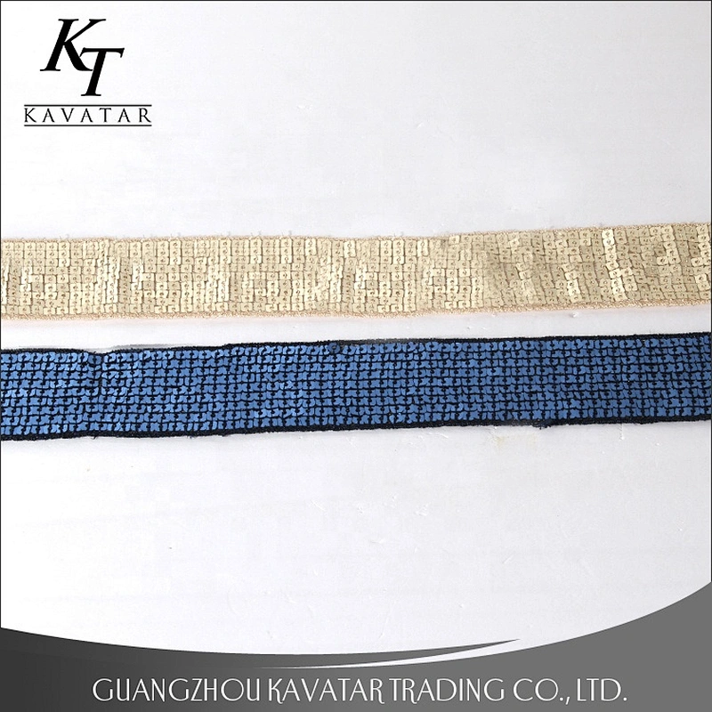 Hot sale width 4cm embroidery sequin trimmings ribbon for clothes
