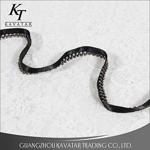 Kavatar Mini Beaded Trim Ribbon Polyester Embroidery Tape Decorative For Garment