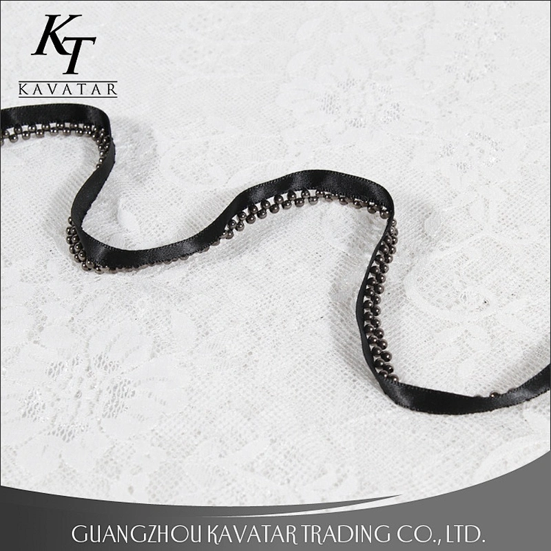 Kavatar Mini Beaded Trim Ribbon Polyester Embroidery Tape Decorative For Garment