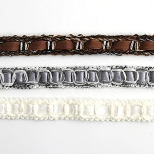 Kavatar Wholesale Custom Black White Cotton Tape Silk Ribbon Dyed Webbing Woven Polyester Ribbons