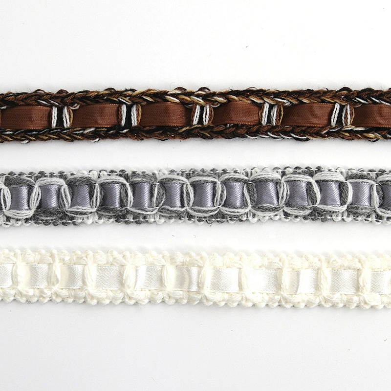 Kavatar Wholesale Custom Black White Cotton Tape Silk Ribbon Dyed Webbing Woven Polyester Ribbons
