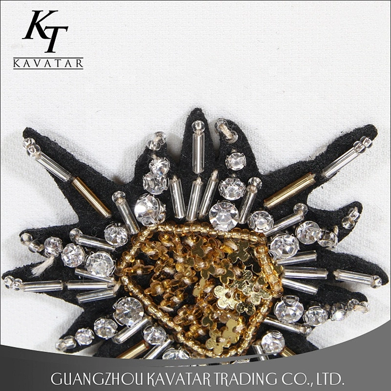 Chinese Custom Fashion Beaded Rhinestone Patches Embroidery Sequin