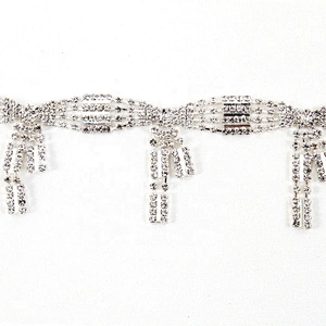 Kavatar Factory Wholesale Crystal Rhinestone Cup Chain Trim For Clothing