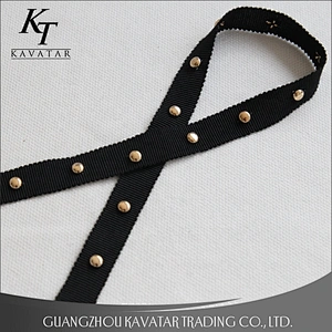 Factory Price Wholesale Polyester Grosgrain gold Copper Bead Ribbon