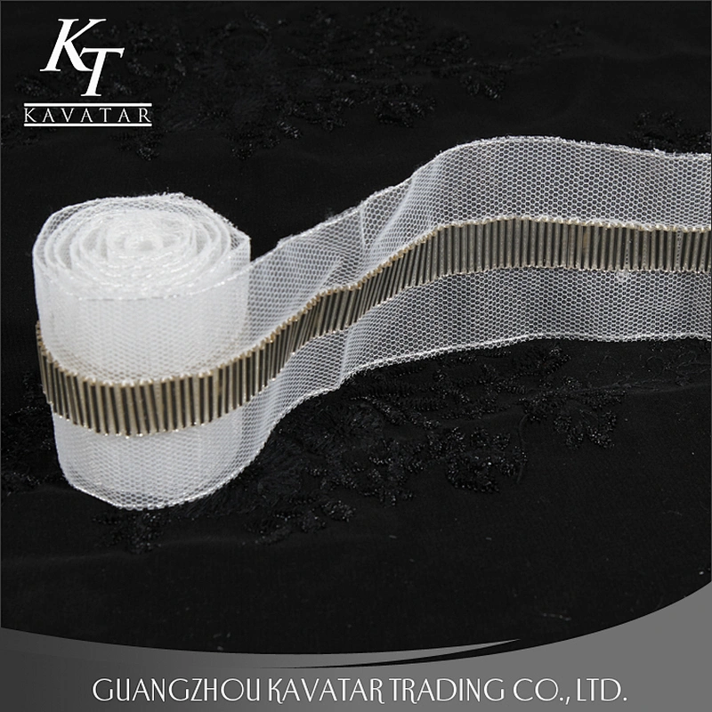 New strip shape beaded embroidery mesh lace trim decorative for bride wedding