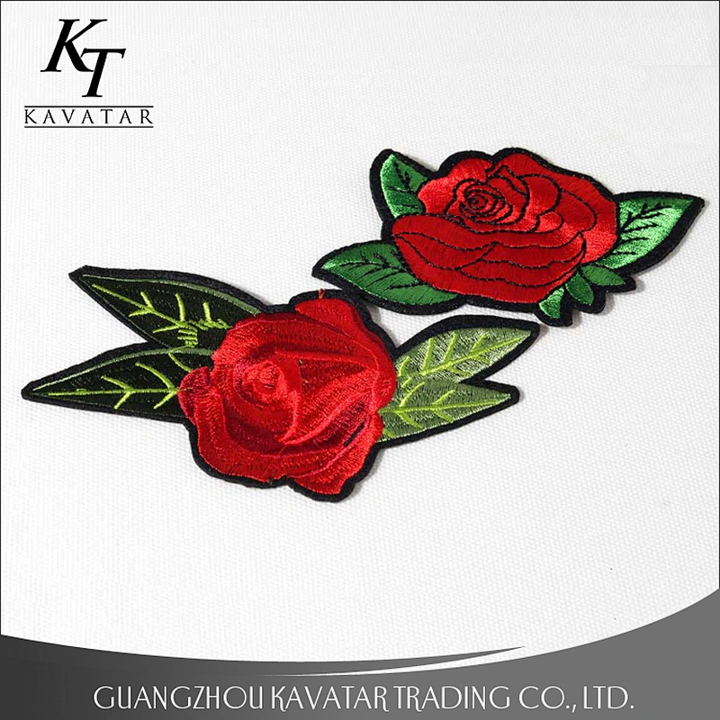 Design embroidered rosette patches for clothing custom