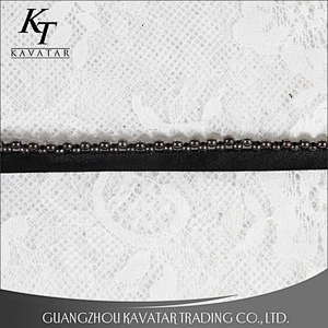 Kavatar Mini Beaded Trim Ribbon Polyester Embroidery Tape Decorative For Garment