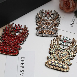 wholesale rhinestone applique ID patches for clothing patches for clothing 3D patch