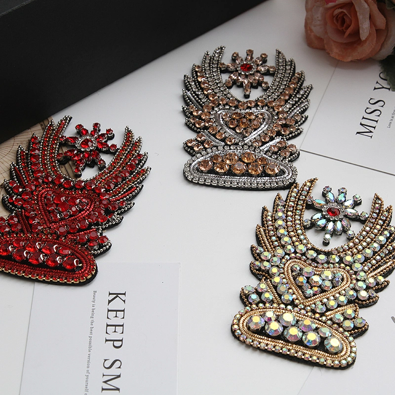 wholesale rhinestone applique ID patches for clothing patches for clothing 3D patch