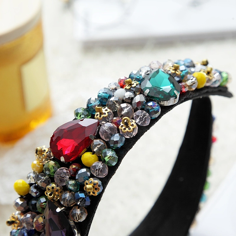 Korean version of INS rhinestone hairband  color set diamond  headbands for women 2020 Party hairband