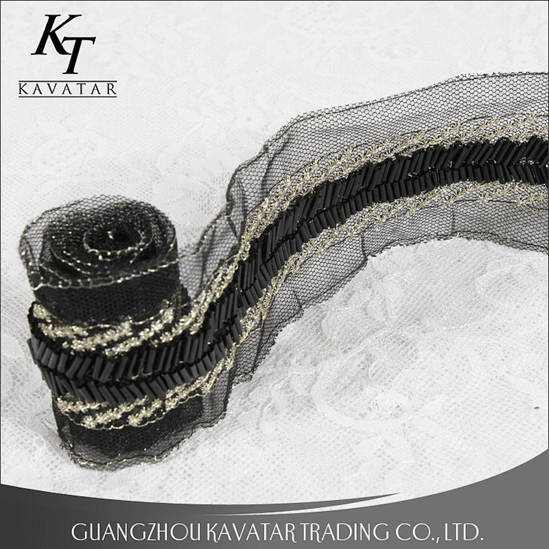 New Arrival Handmade Beaded Lace Trim For Wedding Dress