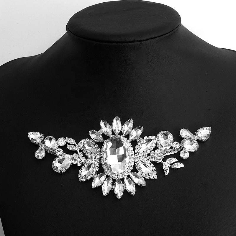 Kavatar Wholesale Crystal Patch Rhinestone Applique For Dress