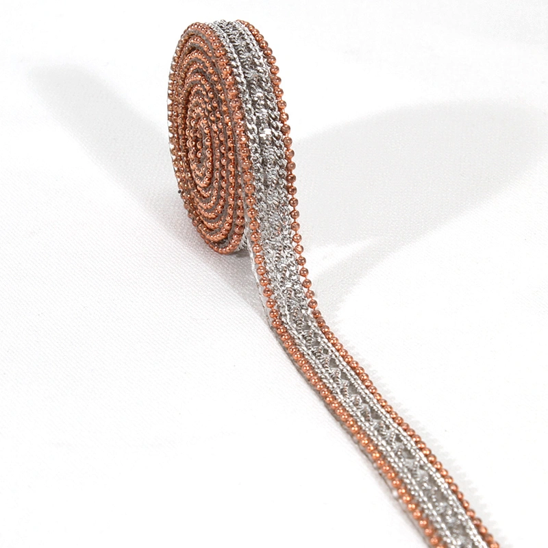 Wholesale Gold Hot Fix Iron On Trim with Accessories Chain Beads