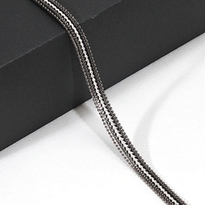 Black Accessories Beaded Hot Fix Rhinestone Trim with kavatar Espiral Chain