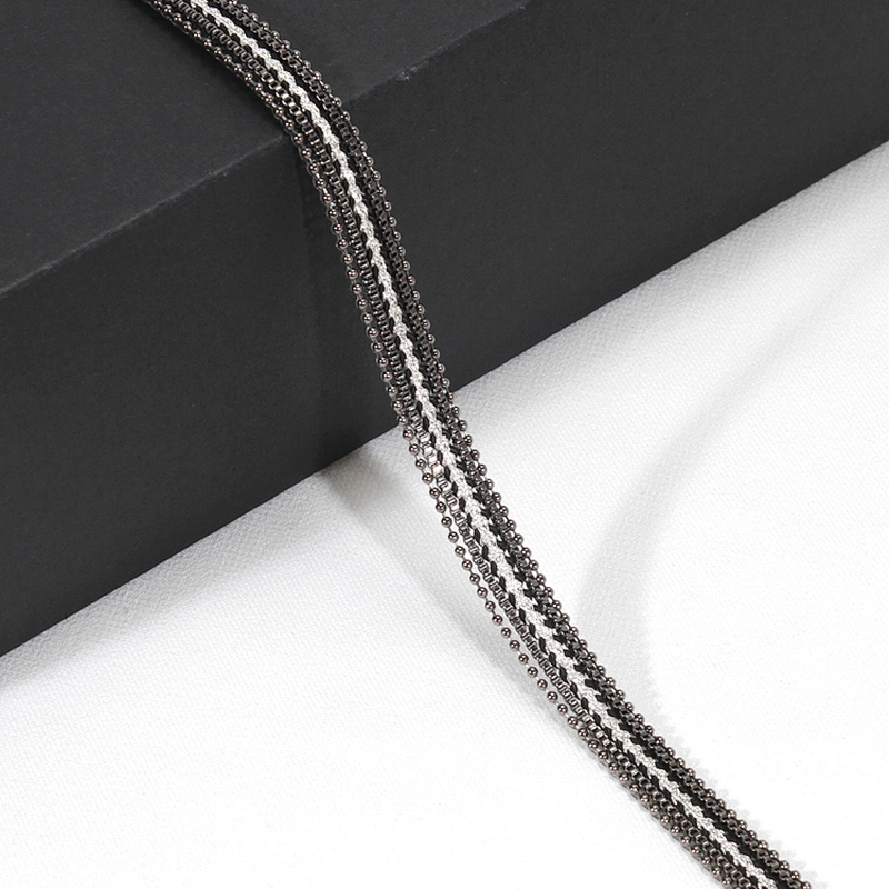 Black Accessories Beaded Hot Fix Rhinestone Trim with kavatar Espiral Chain