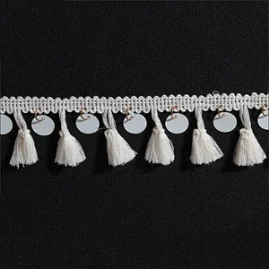 Fashion Sequin Sew On White Tassel Fringe Dress For Garment