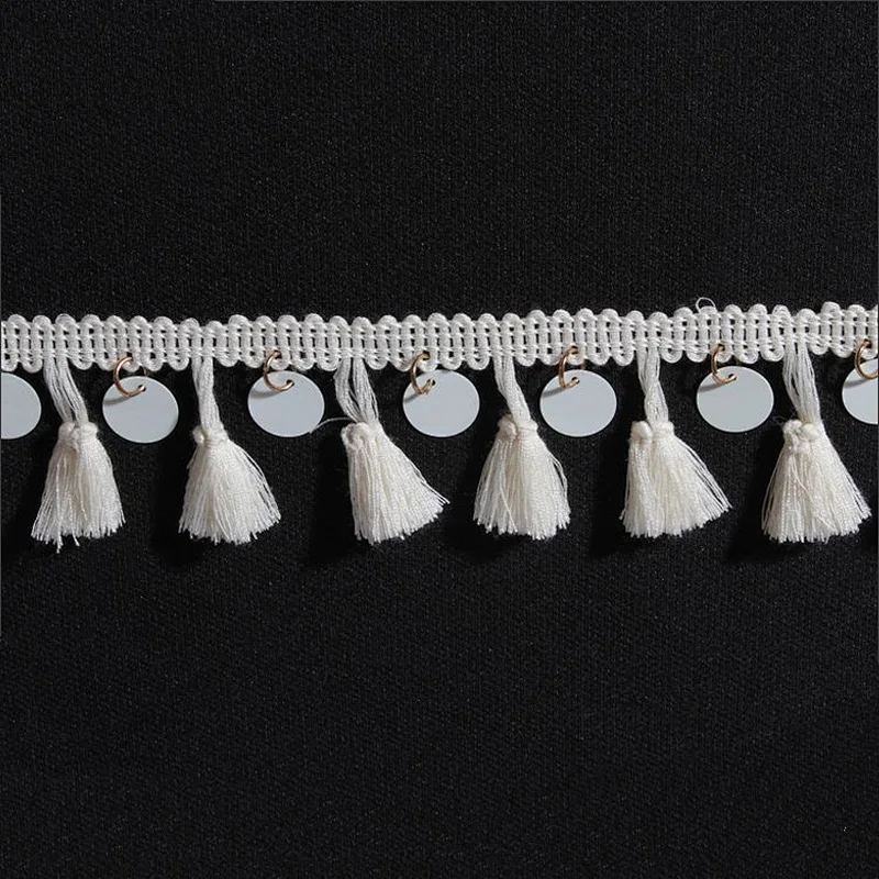 Fashion Sequin Sew On White Tassel Fringe Dress For Garment