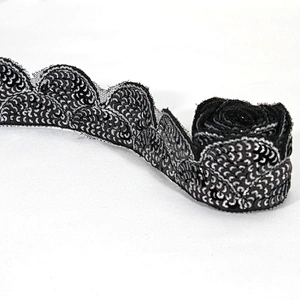 Handmade Mesh Guipure Lace Base Sequin Decoration Ribbon