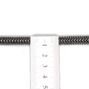 Decorative Accessories Chain Bordered Hot Fix Transfer Trim with Braided Ribbon Tape