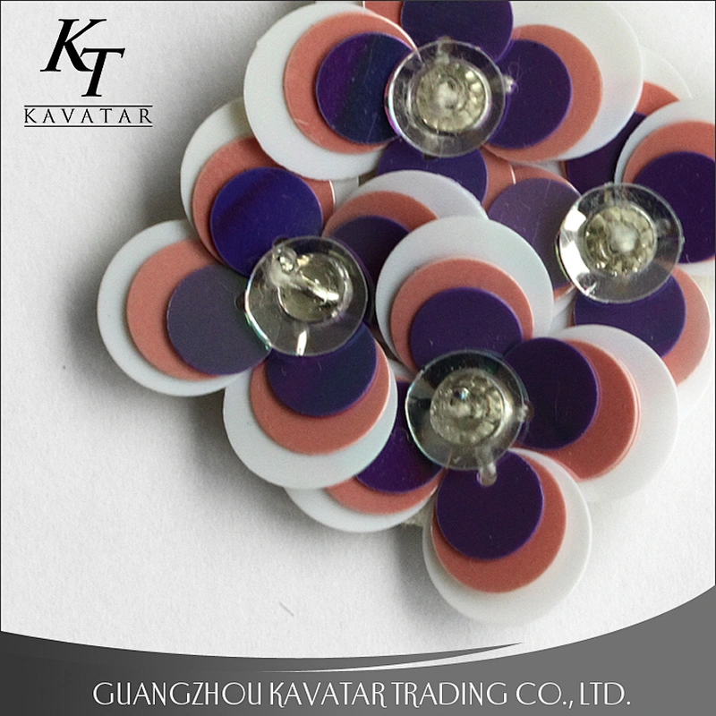 Custom 4cm 3Dflower applique,sequin flower patch
