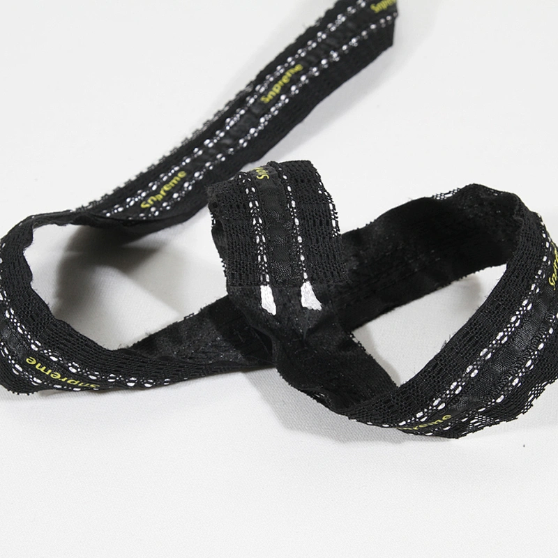 Custom Letter Printed Velvet Strip Decorated Velvet Grosgrain Ribbon with Picots