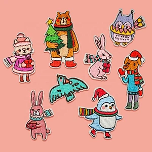 Christmas applique embroidery Clothing Christmas ornaments embroidered cloth applique high-end clothing accessories patch appliq