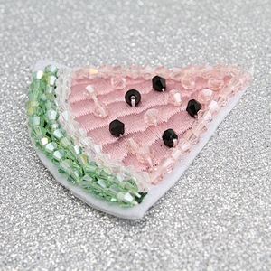 Wholesale handmade fruit patches fashion Sew on patch glass/resin crystal Beaded Patches 3D