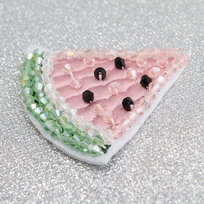 Wholesale handmade fruit patches fashion Sew on patch glass/resin crystal Beaded Patches 3D