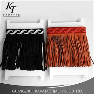 Custom faux leather fringe trim for bags and shoes