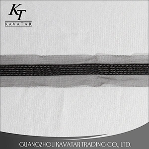 Custom High Quality Gold Sequin Black Polyester Lace Fabric Trim For Dress
