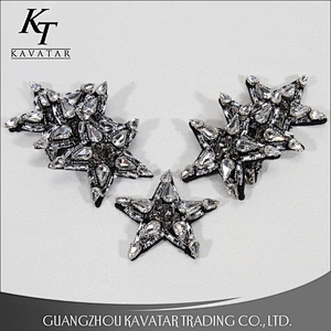 Factory Wholesale Fashion Star Style Designs Rhinestone Beaded Sew-On Patches