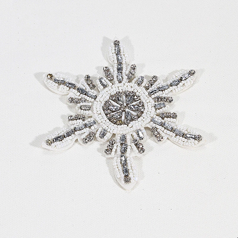Best new embroidery design star shape beads and rhinestone decoration for clothes patches