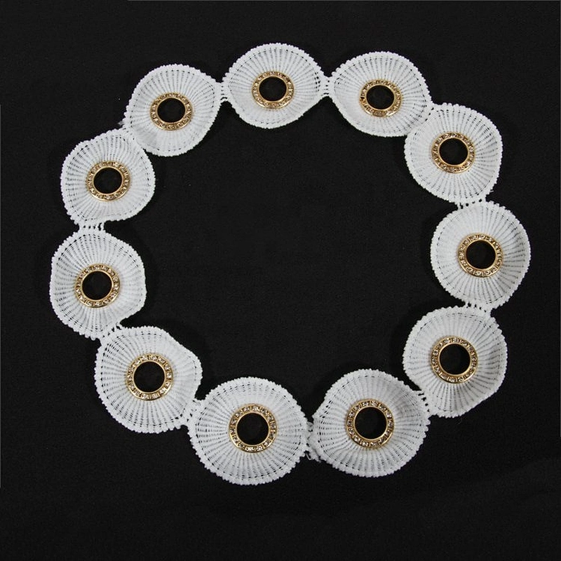 Kavatar Custom Diamond Polyester Lace With Eyelet Trim
