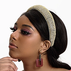 Manufacturers direct colorful beads with blue pearl headband bride with hand sewing Acrylic beads with the latest style bling