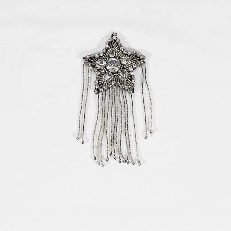 New Design Star Shape Rhinestone Beaded Patches For Decorative Women Bag