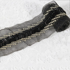 New Arrival Handmade Beaded Lace Trim For Wedding Dress