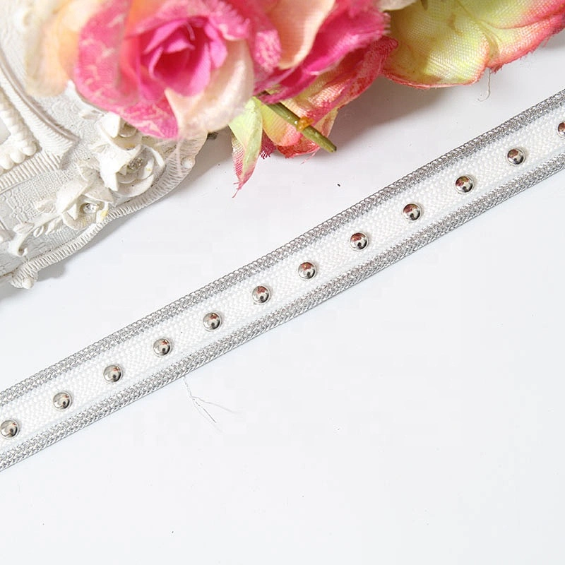 beaded ribbon trim Studs trim ribbon diy handmade costume dress sewing Design Rivets Trims