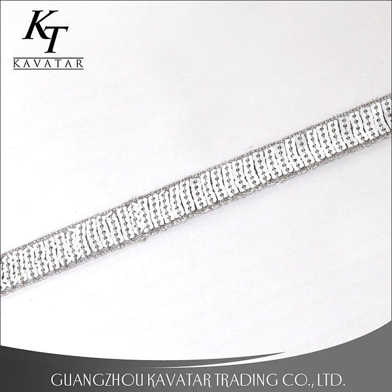 Fashion embroidery pink sequin grosgrain ribbon for garment