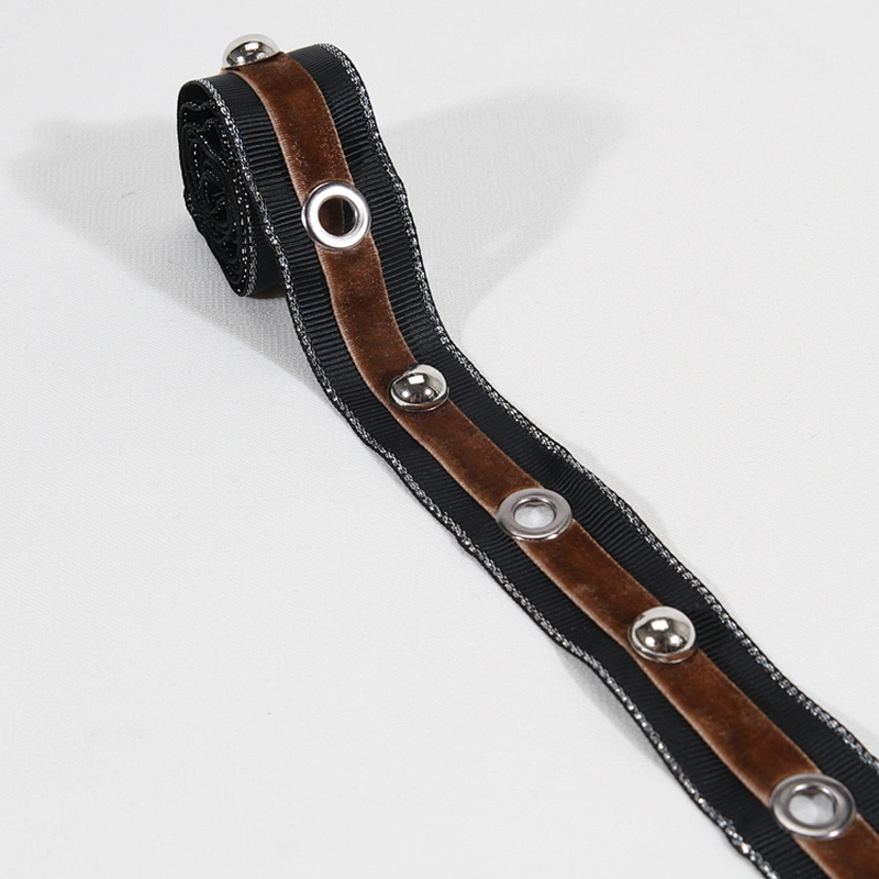 New fashion  velvet eyelet lace trim tape